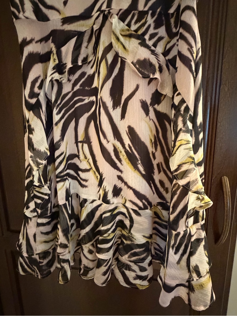 Bar III Pink Zebra-Print Ruffle Dress - Picture 4 of 5